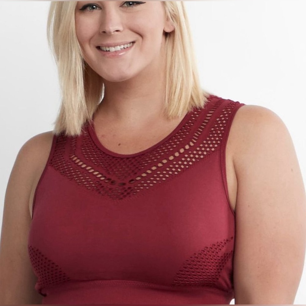 NWT Large Wine Savvi Tahiti Sports Bra